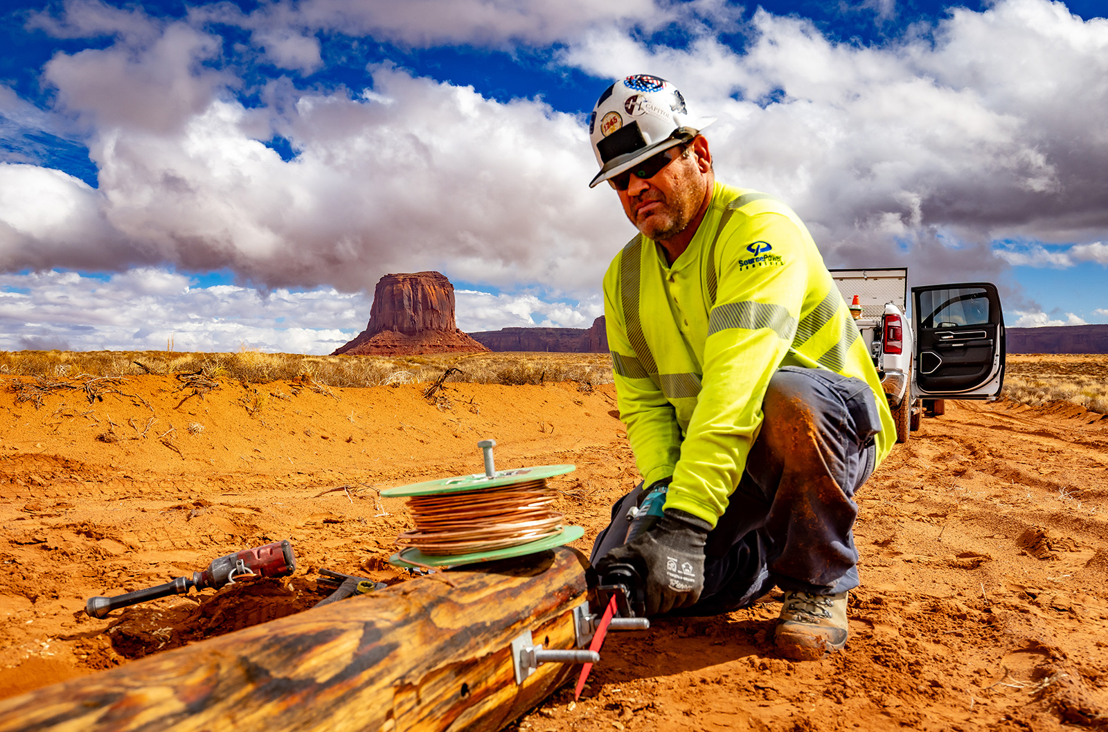 Monument Valley lineworker